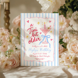 Un peu plus âgée Invitation d'anniversaire Martini