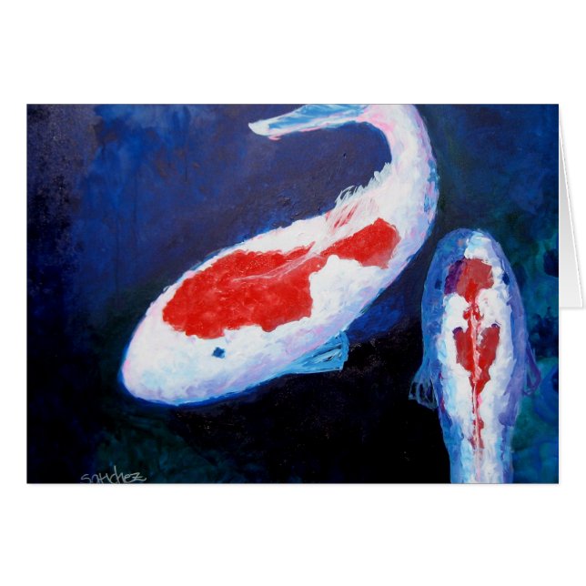 Un poisson, carte de deux poissons (Devant horizontal)