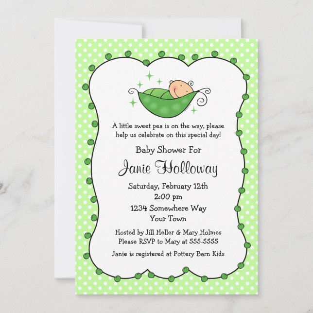Un Poisson Dans Mon Baby shower Pod Invitation (Devant)
