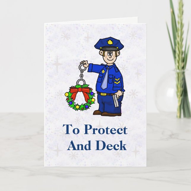 Un policier avec une carte de Noël menottée (Devant)