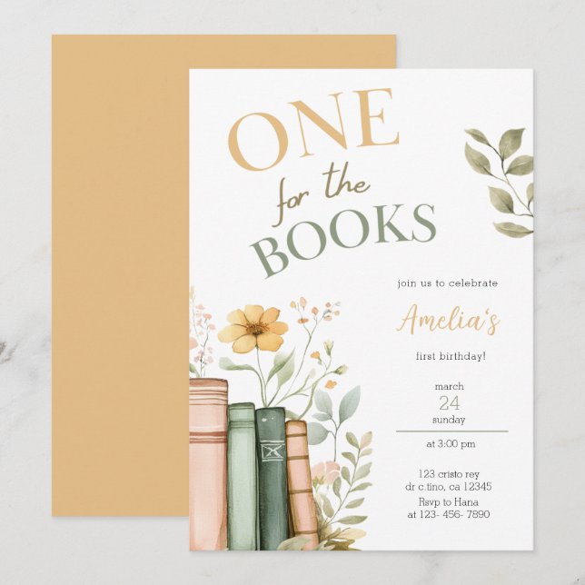 Un Pour Les Livres Première Invitation Anniversair (Devant / Derrière)