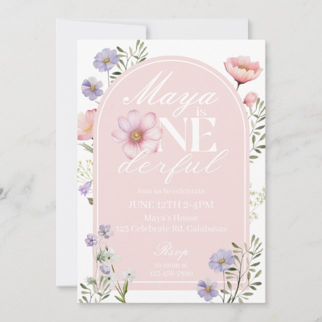 UN, premier anniversaire, invitation d'anniversair (Devant)