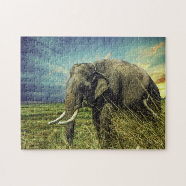 Un puzzle d'éléphants (Horizontal)