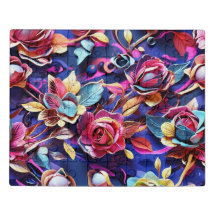 Un puzzle floral aux couleurs vives.