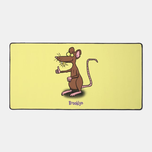 Un rat brun mignon pouce vers le haut dessin animé (Recto)