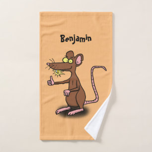 Un rat brun mignon pouce vers le haut dessin animé
