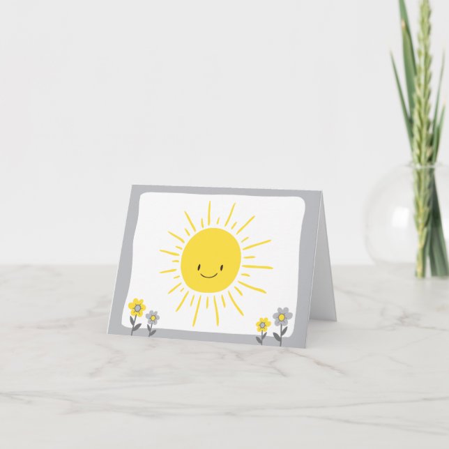 Un rayon de soleil Baby shower Carte de remercieme (Devant)