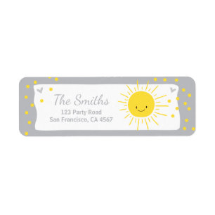 Un rayon des étiquettes de adresse Sun de baby