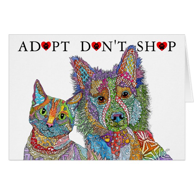 Un refuge pour animaux Adoptez Ne pas Acheter Cart (Devant Horizontal)