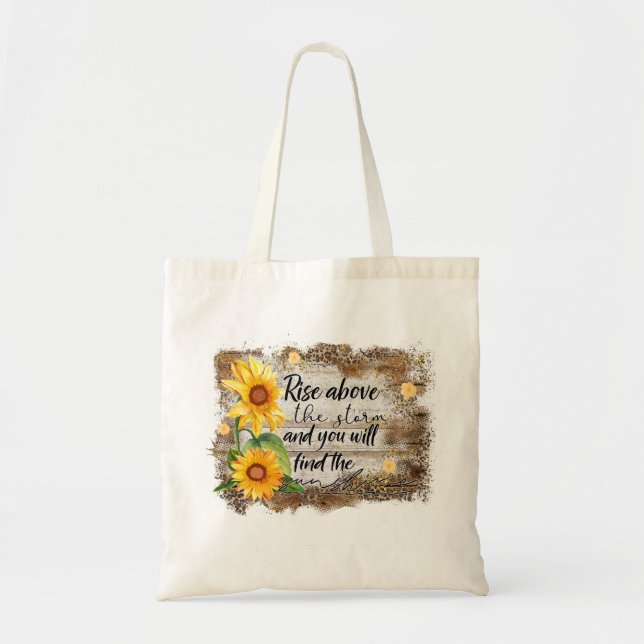 Un Sac fourre-tout avec tournesol & devis (Devant)