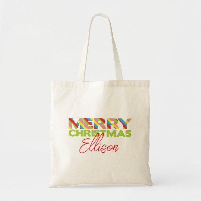 Un Sac fourre-tout personnalisé de Noël brillant (Devant)