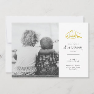 Un Sauveur Est Né Carte photo De Vacances - Golden