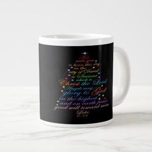 Un sauveur est né Luc 2-11 Mugs d'arbre de Noël