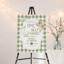 Un Silly Goose Anniversaire Sage Gingham Bienvenue