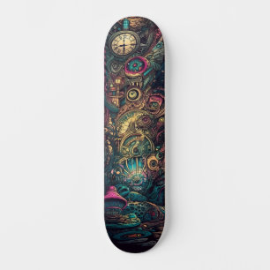 Un skateboard avec Mystery Abstract design.