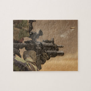 Un Soldat Incendie Son Arme Puzzle