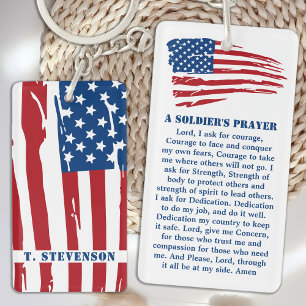 Un soldat priant Drapeau militaire patriotique am