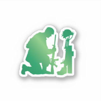 Un Soldat Priant Sur Un Sticker Cross Battlefield