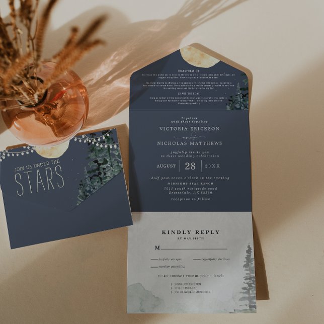 Un Sous les étoiles | Invitation de mariage tout en u (Créateur téléchargé)
