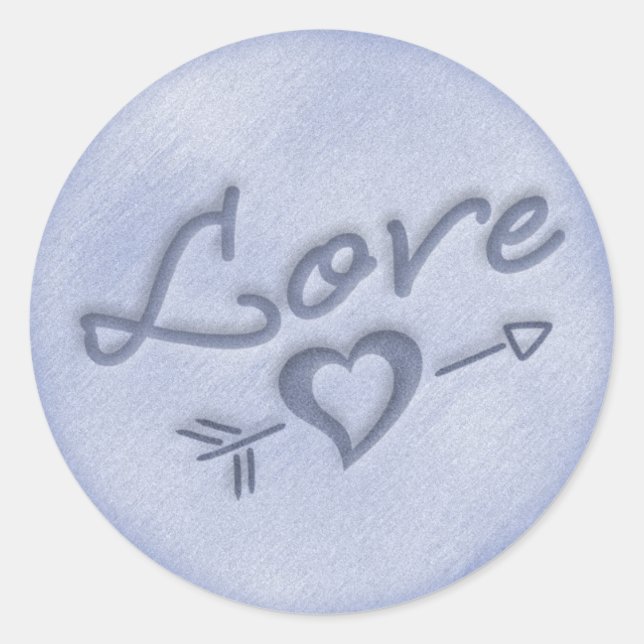 Un Sticker Coeur De Mariage De Plage (Bleu Foncé) (Devant)