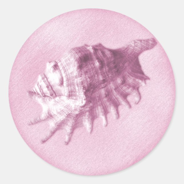 Un Sticker De Coquillage De Mariage De Plage (Rose (Devant)
