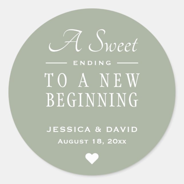 Un Sticker De Mariage Vert Sweet Terminant (Devant)