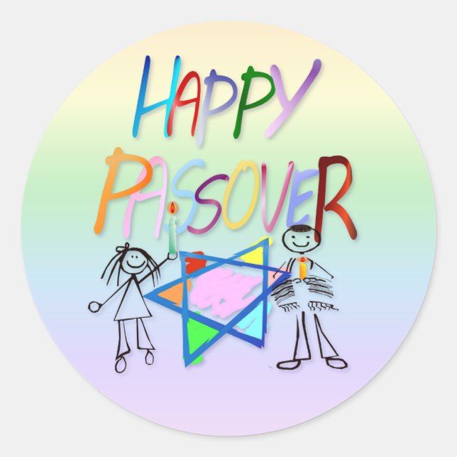 Un Stickers Pâque Très Coloré (Devant)