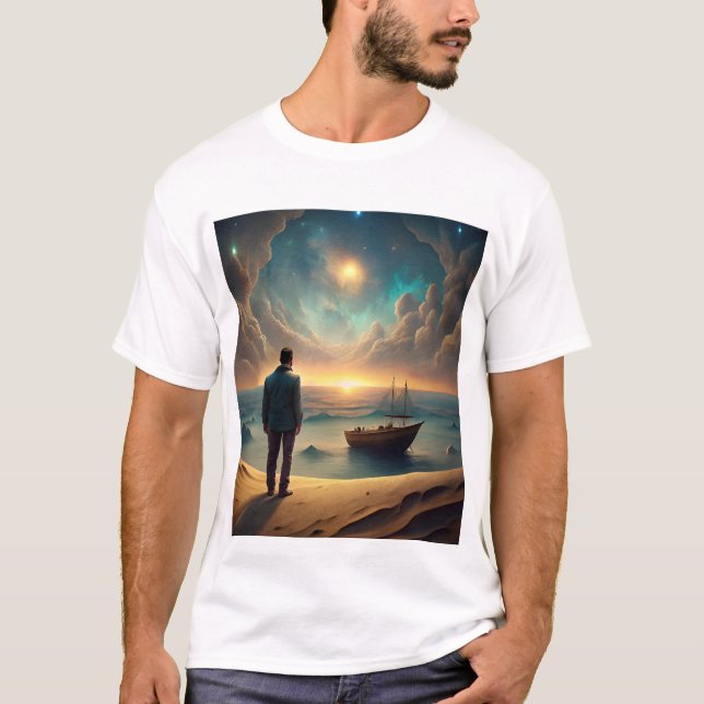 Un T-shirt créatif avec vue sur mer et mer (Devant)