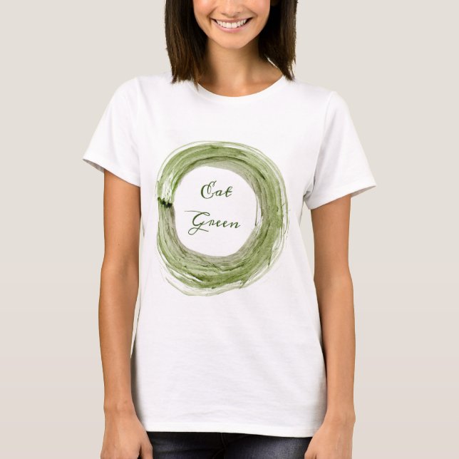 Un t-shirt féminin végétalien Mangez le slogan ver (Devant)
