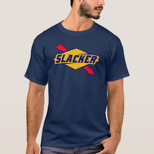Un T-shirt plus lâche de parodie de logo de signe (Devant)