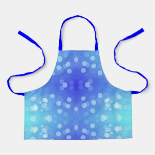 Un tablier avec un pois bleu et bleu clair 