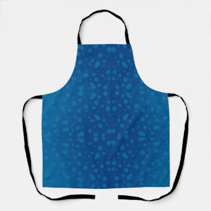 Un tablier bleu avec un motif subtil à pois