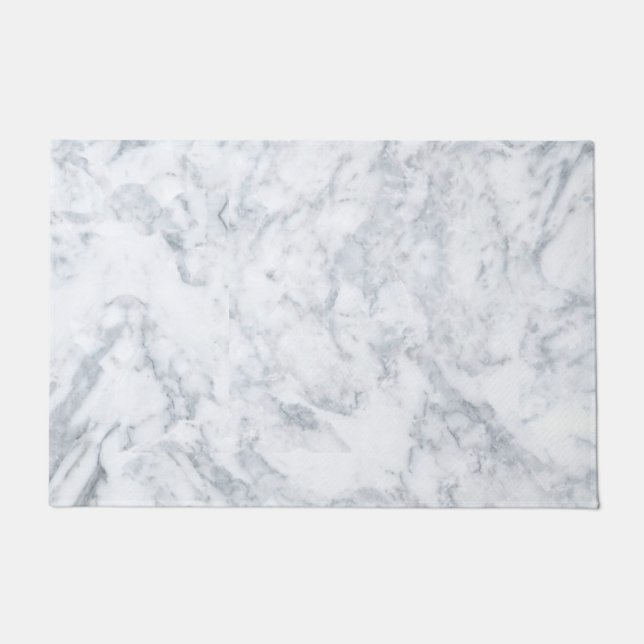 Un tapis de porte à look Marbre blanc (Devant)