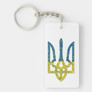 Un trident ukrainien texturé drapeau d'Ukraine cou