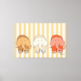 Un trio d'éléphants en toile