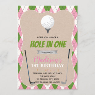 Un trou de golf dans une invitation à une fête d'a