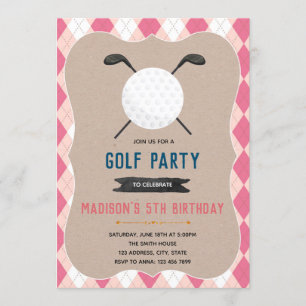 Un trou de golf dans une invitation d'anniversaire