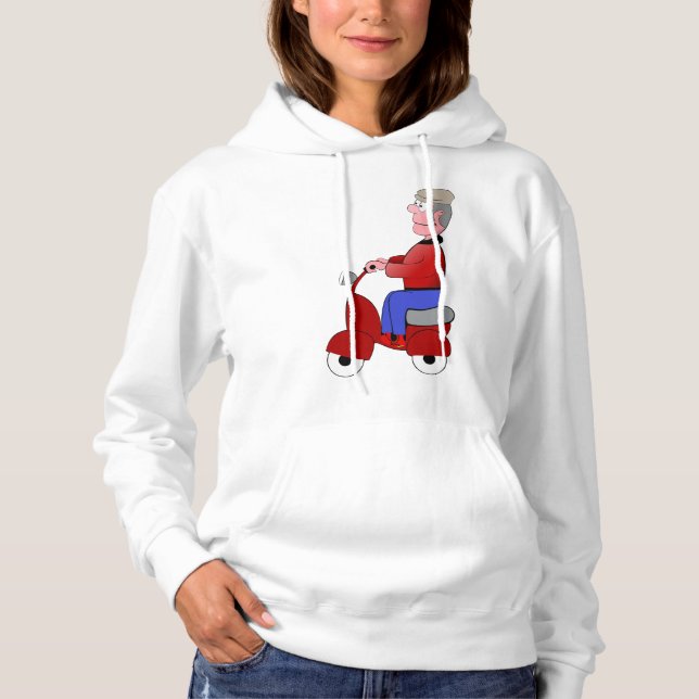 Un Vieux Homme Sur Un Scooter Sweat - shirt à capu (Devant)