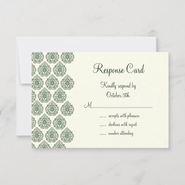 Un Vintage Damask RSVP (vert) (Devant)