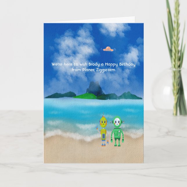 Un voeu d'anniversaire de Robots Carte pour enfant (Devant)