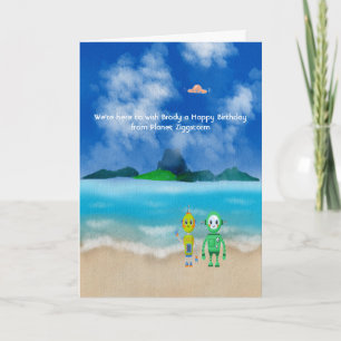 Un voeu d'anniversaire de Robots Carte pour enfant