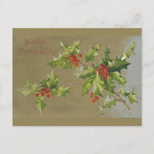 Un voeu de Noël à l'ancienne - Carte postale Vinta