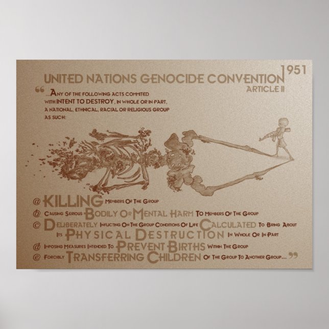 UN-Völkermord-Übereinkommen: Artikel 2 (1951) Poster (Vorne)