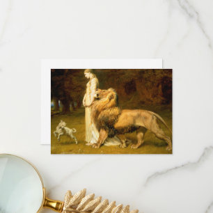 Una and Lion from Spensers Fee Queene - Riviere Dankeskarte