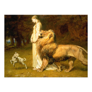 Una and Lion from Spensers Fee Queene - Riviere Fotodruck