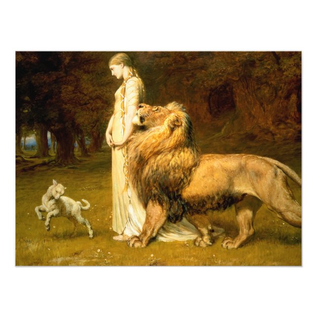 Una and Lion from Spensers Fee Queene - Riviere Fotodruck (Vorne)