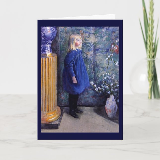 Una im blauen Kleid Karte (Vorderseite)