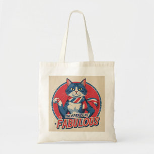 Unabhängig & Fabulous - Patriotische Katze Tote Ba Tragetasche