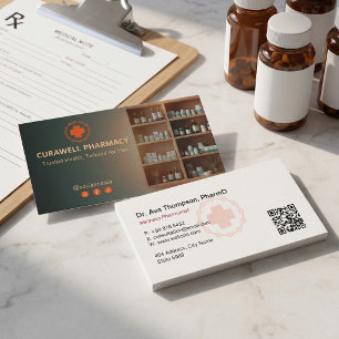 Unabhängige Apotheke   Minimalistisches Dunkelrot Visitenkarte