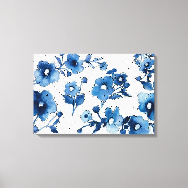 Unabhängige blaue Blüten Leinwanddruck (Vorderseite)